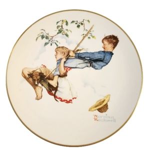 Norman Rockwell Gorham USA 1972 Fine China Seasons Series Flying High Plate ♥️